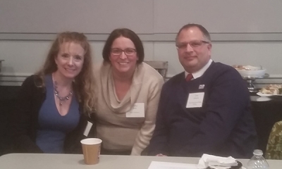 <i>(From the left)</i> Lorie Harding (The Lawrenceville School), Heather Dalal (Rider University) and Chris Carbone (South Brunswick Public Library)