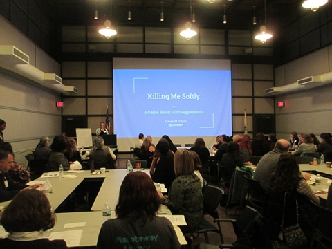 Sophie Brookover introduced Fobazi Ettarh, Speaker on "Killing me Softly"